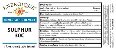 SULPHUR 30C - ENRG1114 Sulphur 30C